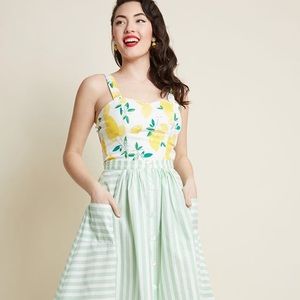 Cropped Lemon print top